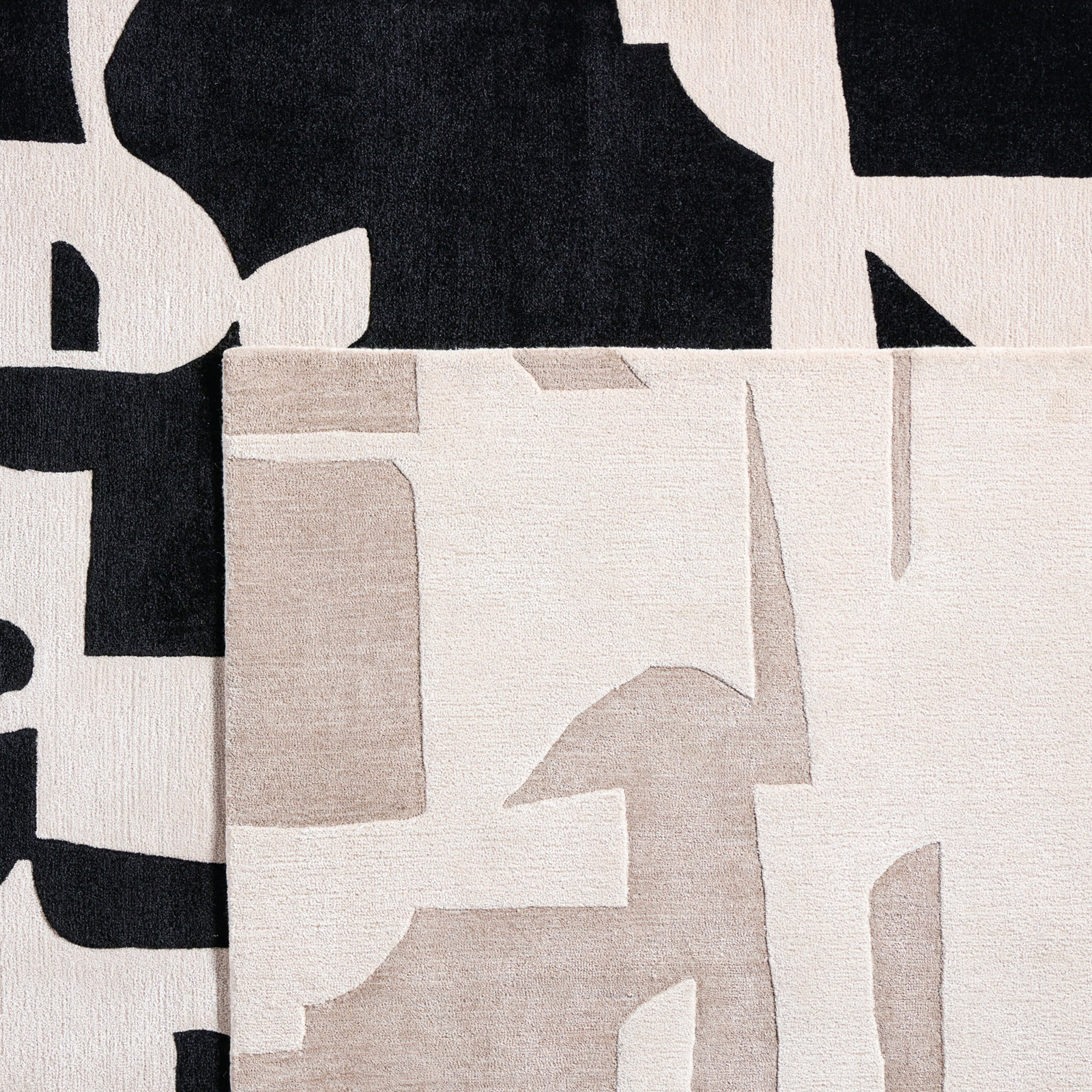 Taupe Cream Hand-Woven Abstract Rug, Rectangle 6' x 9'