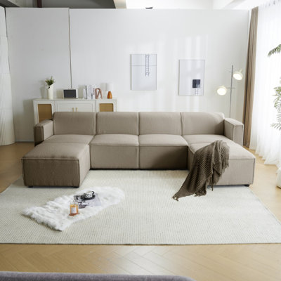 Ahmiah 4 Seater Fabric Sofa