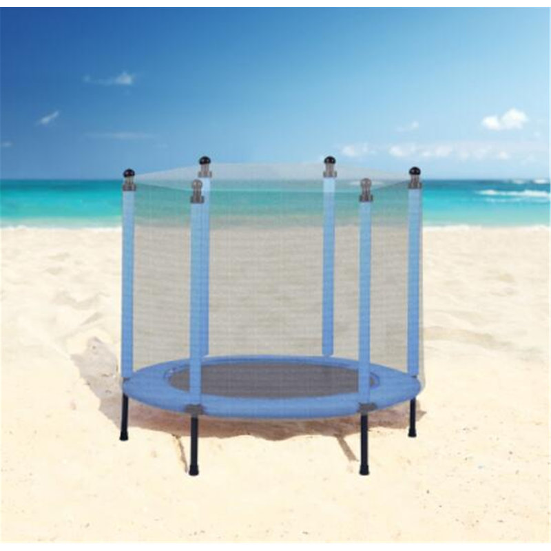 Trampoline de jardin rond 4 'avec enclos de sécurité pour enfants, Bleu