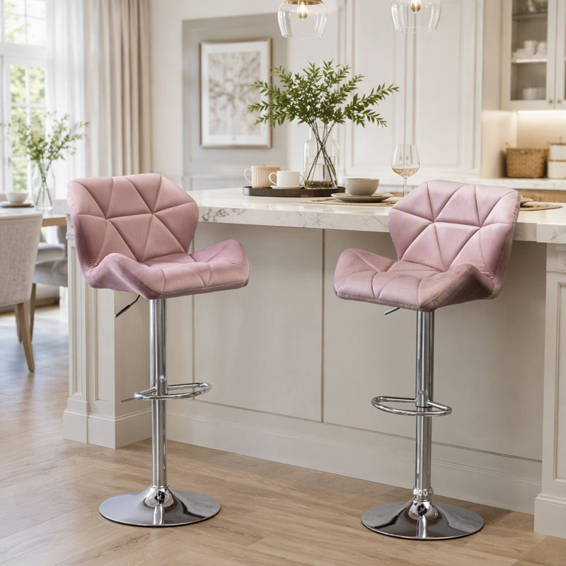 Tabourets de bar en métal Mauve