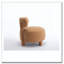 Chaise d'appoint Teddy en tissu avec dossier incurvé et pieds en bois massif-1838018425