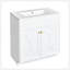 Meuble-lavabo 30 po avec lavabo en céramique, armoire de rangement autoportante moderne avec poignées dorées, portes à fermeture douce-1410146326