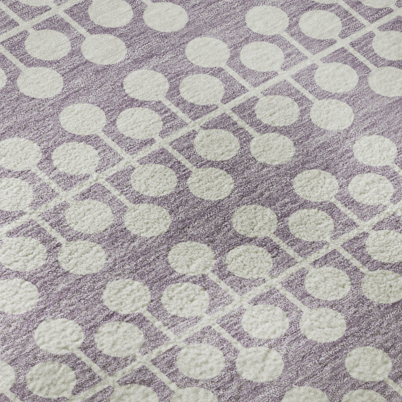 Premium Machine Washable Mayfield AMF2247 Geometric Rug, 8' x 10', Lavender