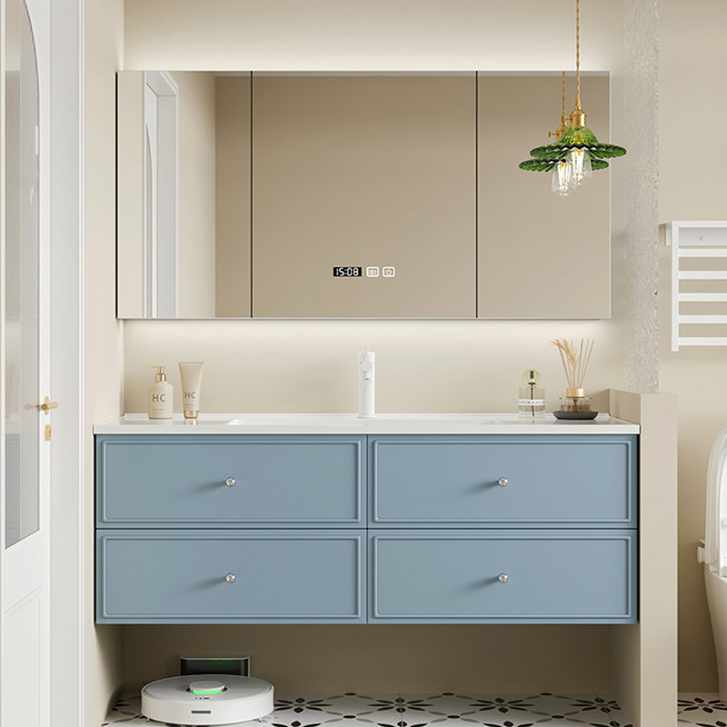 Armoire de salle de bain moderne et simple, Bleu, H 19,7 po x l 51,2 po x P 19,7 po