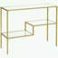 Console Mercer41 Gold, table de canapé en verre trempé de 39 po, table d'entrée étroite avec tablettes de rangement, cadre en acier pour le salon, couloir