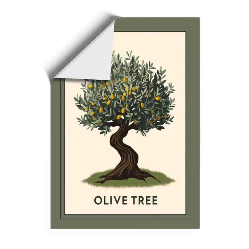 Olive Tree Botanical - Framed Print, Unframed, A1 - 84.1 x 59.4 cm