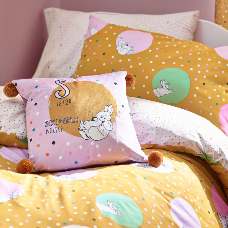 Dotty Peter Rabbit Cotton Blend, Polyester Dots Duvet Cover Set with Pillowcases, 150 x 120 cm - 1 Standard Pillowcase