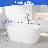 59" x 29.53" Freestanding Soaking Acrylic Oval Bathtub with Sharp Edges