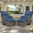 Koba 2-Person Wicker Swivel Rocker Patio Set with Ottomans and Cushions-1402727374-1402727375