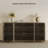 Cesiro Modern Fluted 4-Door TV Stand With Adjustable Shelves-2020556219