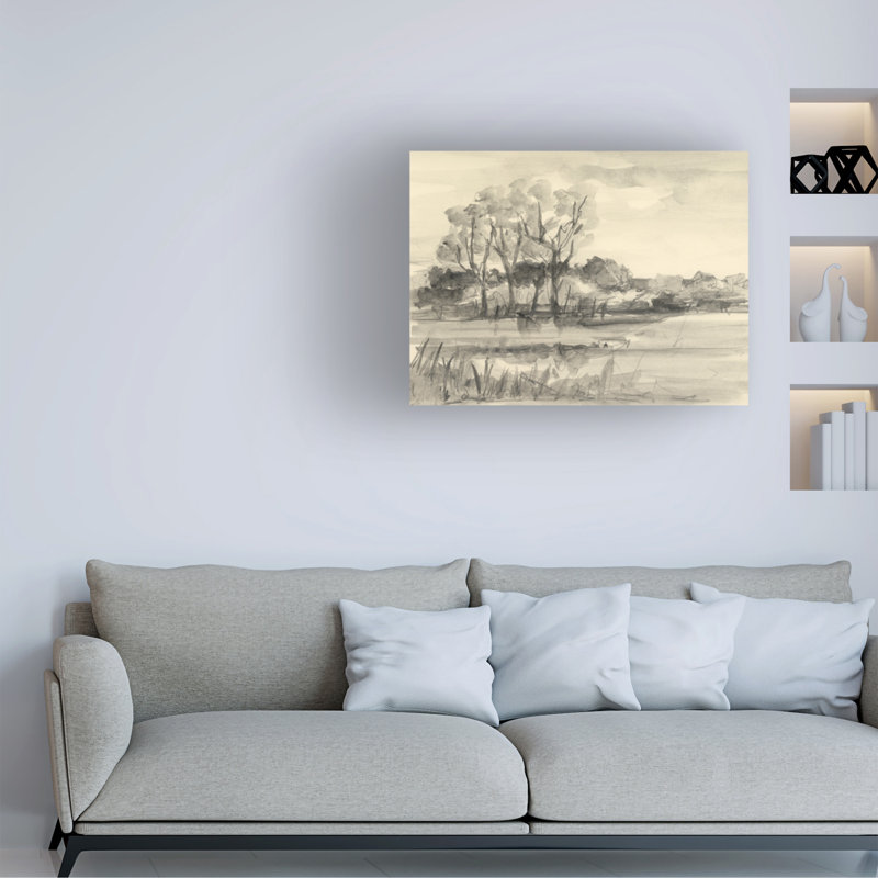 «Winston Porter Ethan Harper Graphite Plein Air Study I», art mural, H 14 po x l 19 po
