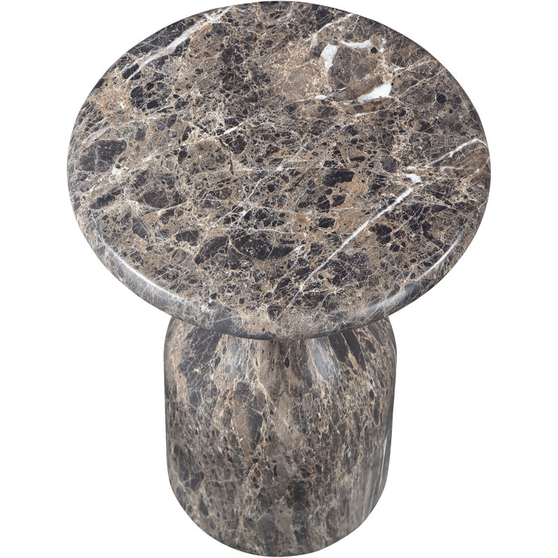 Table de bout Savona, 18 po de hauteur, Brown Marbled Finish