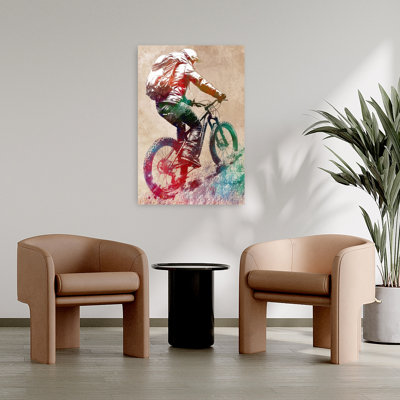 «Vibrant Mountain Biker», art énergique et coloré