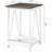 Square End Table, Accent Side Table With Slats Design, Sofa Side Nightstand Table With Sturdy Frame For Living Room Bedroom-787399859