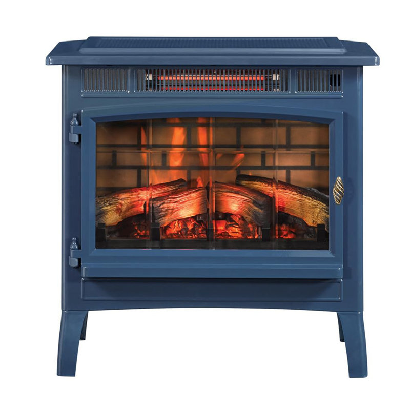 duraflame Freestanding Electric Fireplace Stove Heater with 3D Flame Effect for 1,000 Sq. Ft. Room, Navy, Navy