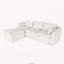 Canapé de coin comprimé en mousse haute résilience, canapé modulaire en chenille blanche en forme de L