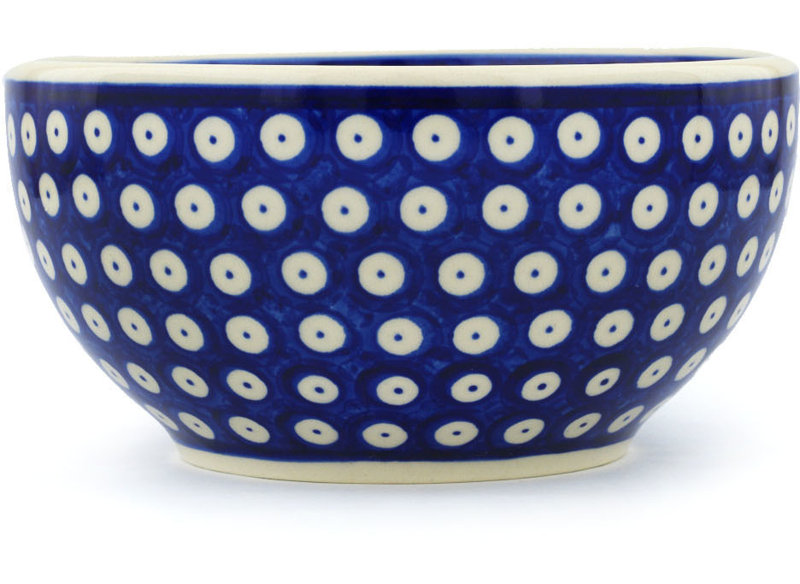 Blue Eyed Peacock Stoneware Rice Bowl