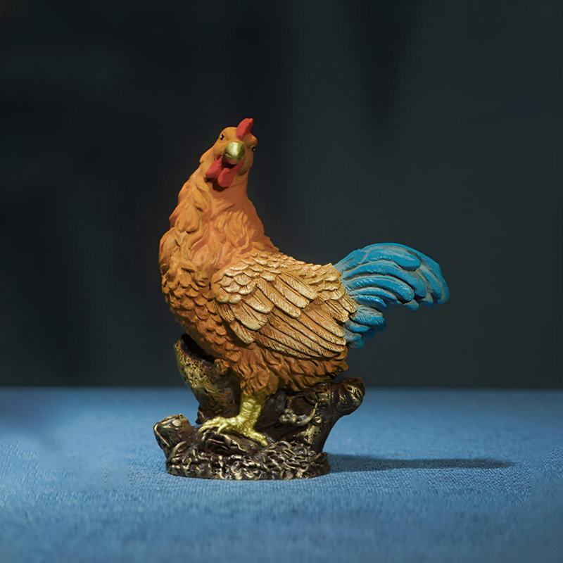Statue de poulet artisanale en bronze - Objets de collection éternels