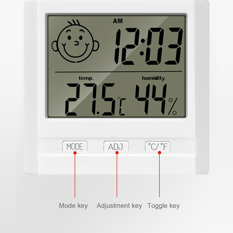 Digital Mechanical Tabletop Clock in White