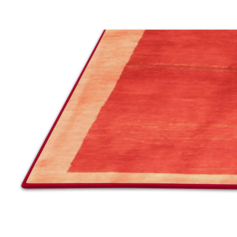 Tapis de zone rouge contemporaine, Rectangle 7 pi x 10 pi