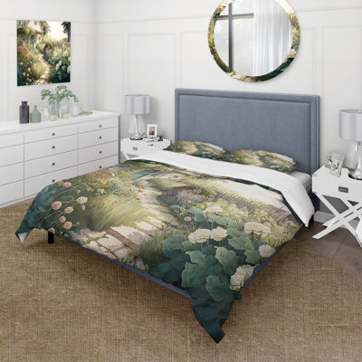 Fresh Garden At The Country III - Cottage Landscape Duvet Cover Set - Microfiber Polyester