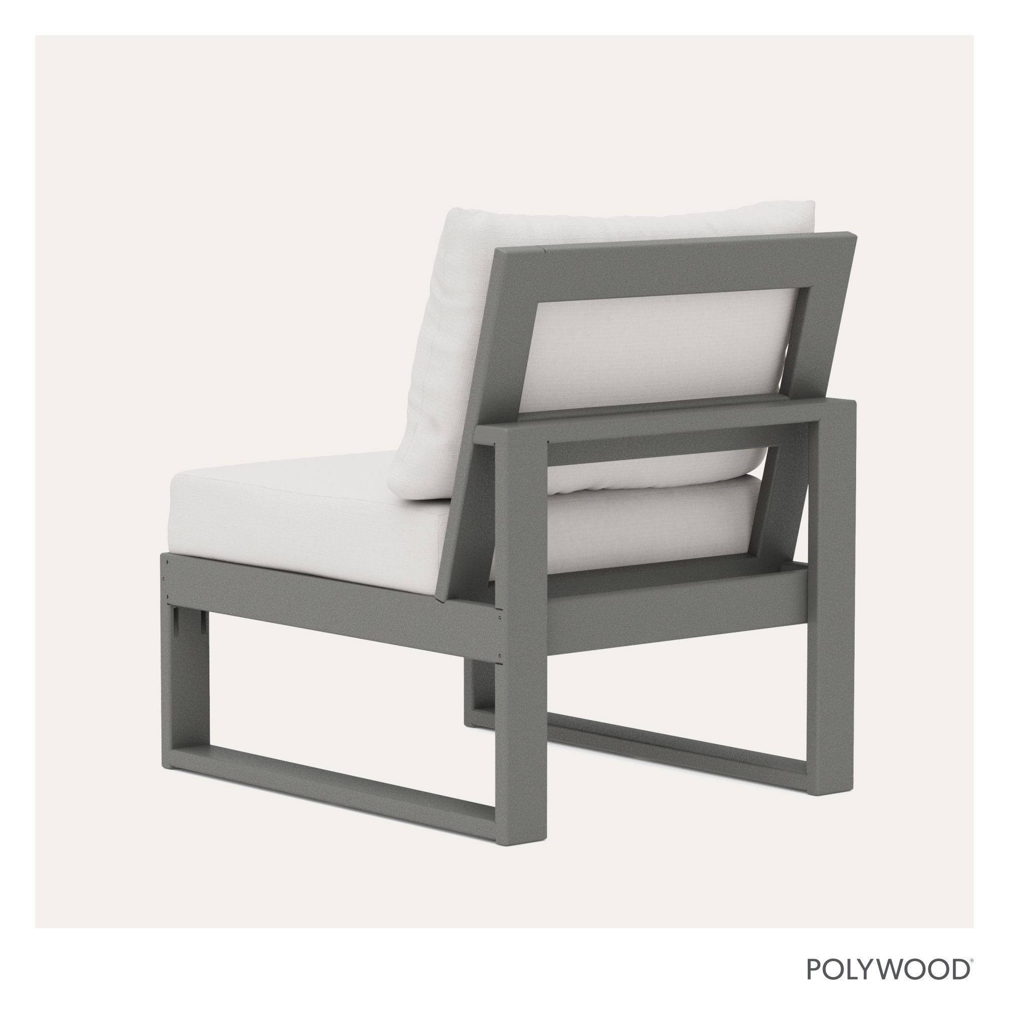 Edge Modular Armless Chair, Slate Gray, Natural