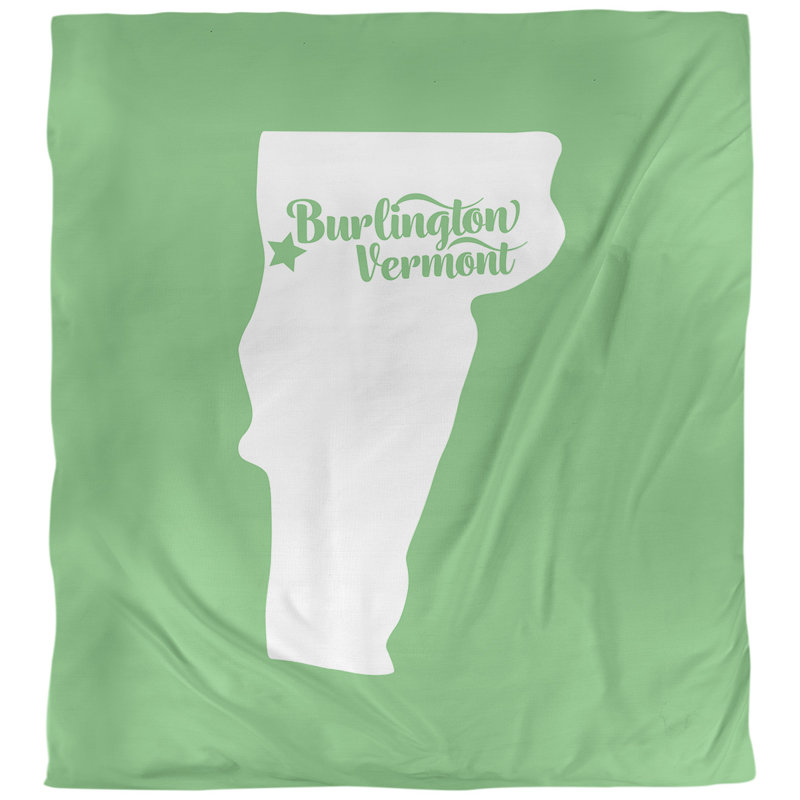 Housse de couette réversible simple burlington vermont, Housse de couette pour grand lit, Vert, Polyester brossé