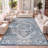 Modern Persian Vintage Medallion Navy/Light Gray Rug-877431624