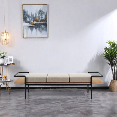 Banc de repos, housse souple, bois massif, métal, durable