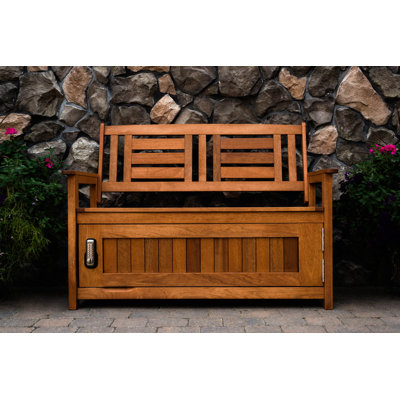 Banc de rangement en bois Aaron-John Kenzie