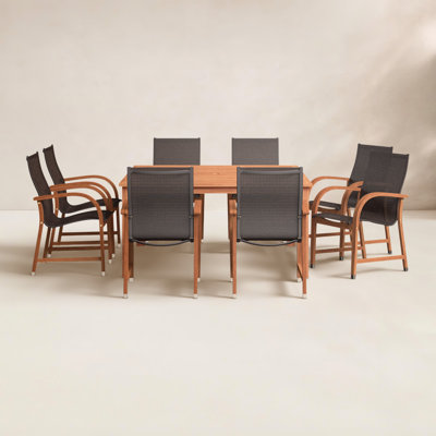 Anautica 59" Eucalyptus Patio Dining Set