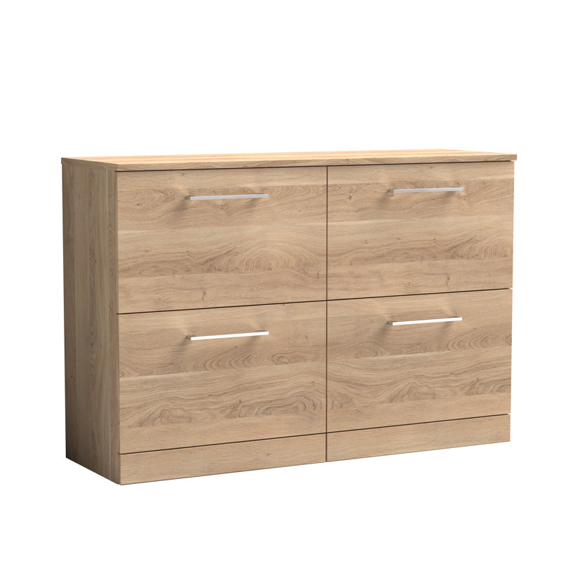 Arno 47.44cm Double Bathroom Vanity Base Only, Bleached Oak