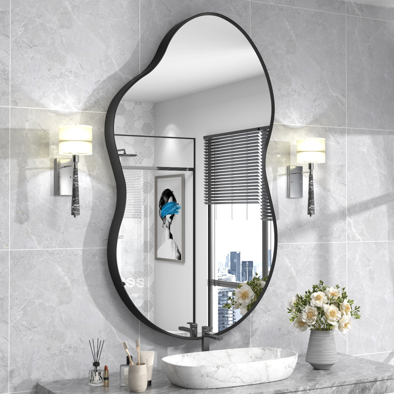 Miroir mural Amara, 49 po x 27 po, Noir mat