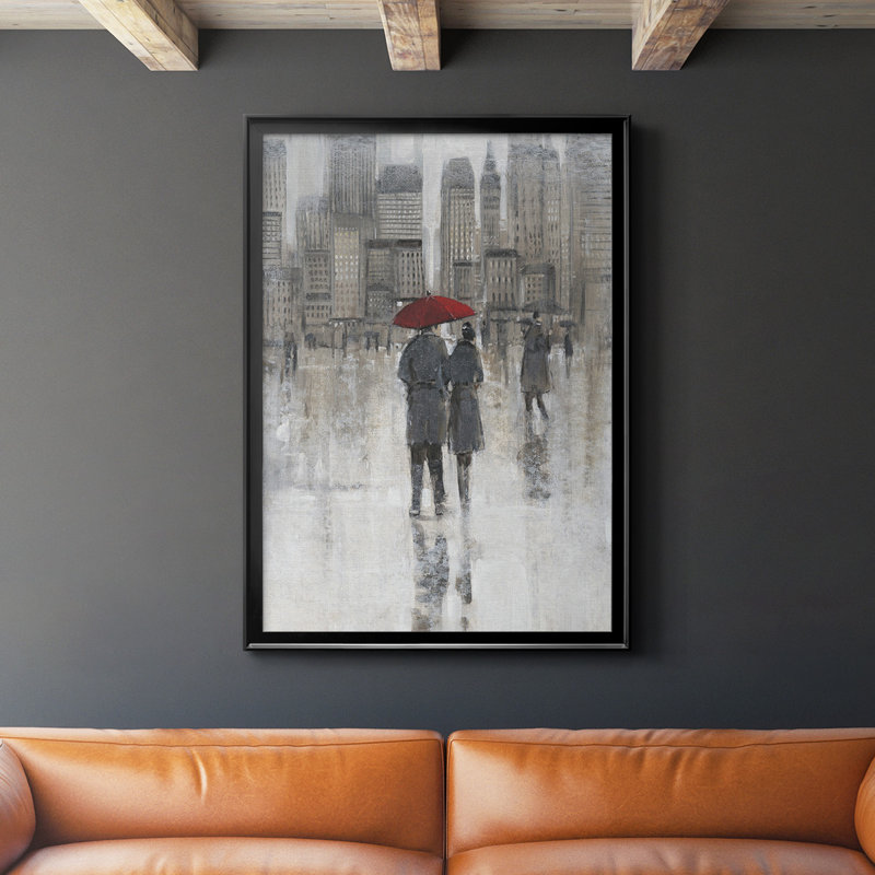 «Rain in the City I», toile encadrée de qualité supérieure - prête à être accrochée, H 42,5 po x l 30,5 po x P 1 po