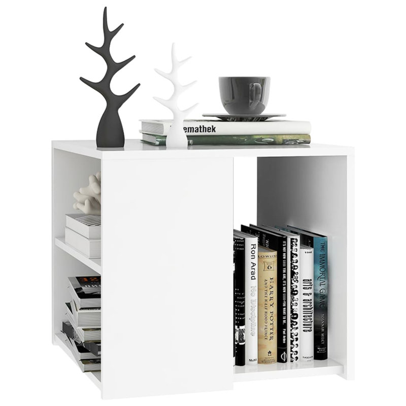 Gobnait Side Table, White, White