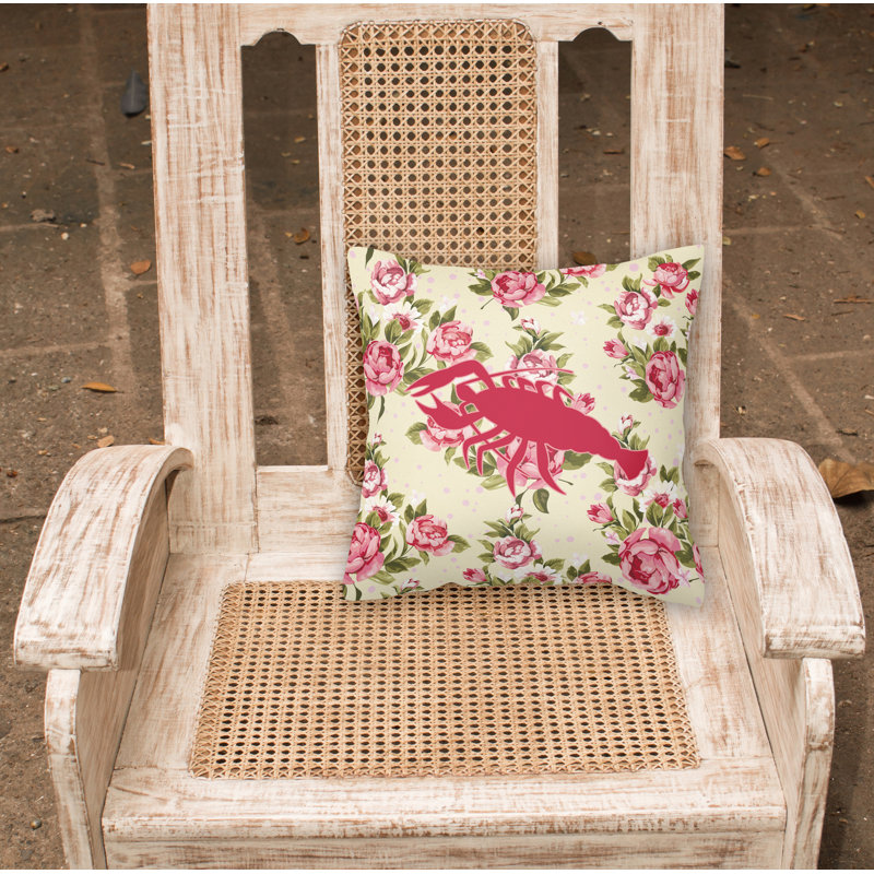  Coussin décoratif roses 14 "Lobster Shabby Elegance, Jaune clair