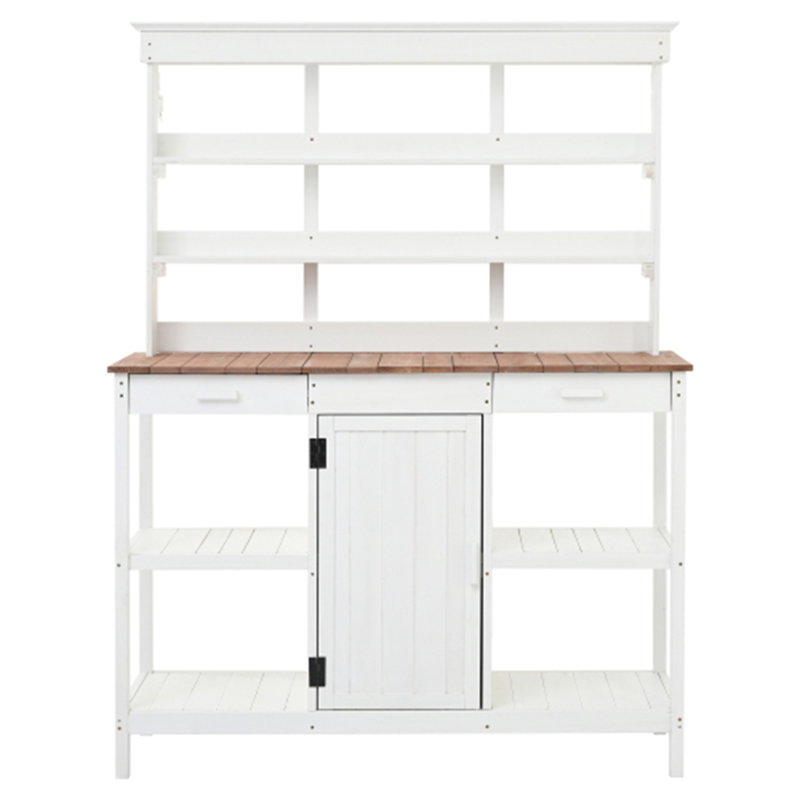 Banc de rempotage Nieisha, Blanc / Brun