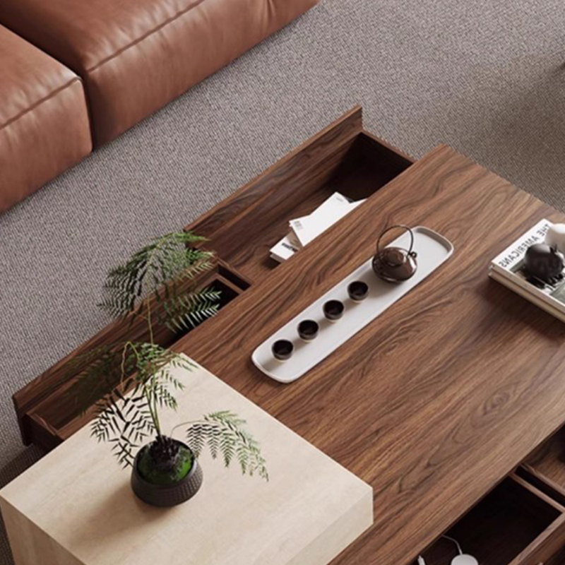 Retro and unique design coffee table, 11.81" H x 59.05" L x 27.55" W