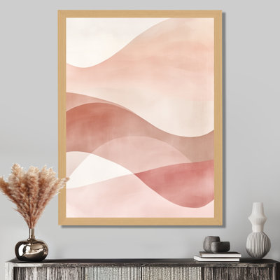 Pink Beige Blushed Minimal Layers IV - Abstract Minimalism Picture Framed Wall Art
