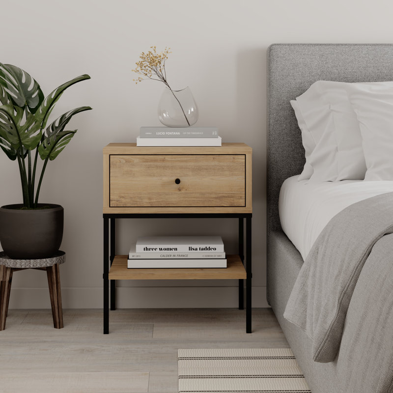 Aieden 45cm W Particle Board / Chipboard Bedside Table