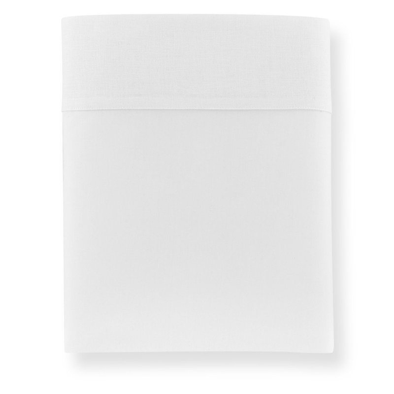 Mandalay Linen Cuff Flat Sheet, White, Twin Flat Sheet