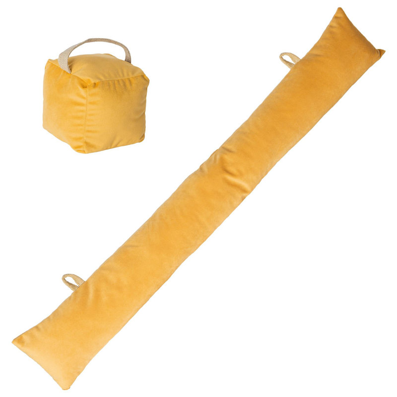 Velvet Draught Excluder, Yellow