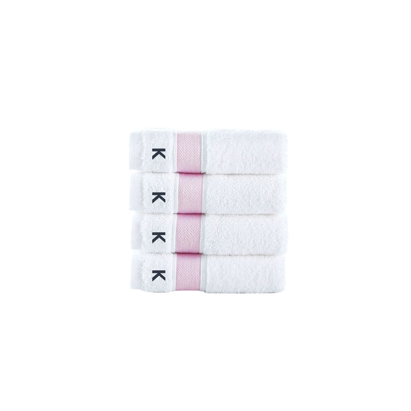 Brooks Brothers Ottoman Rolls 4 pcs Wash Towels, K, Pink, Wash Towels - 4 Pack