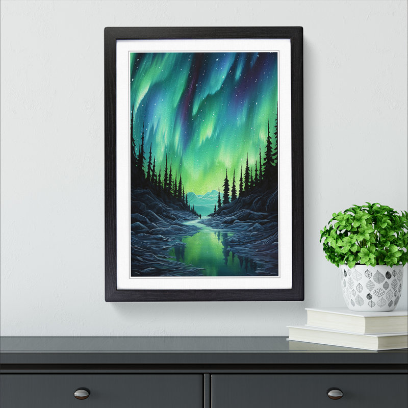 Single Picture Frame Print on Wood, Black Framed, 34cm H x 25cm W