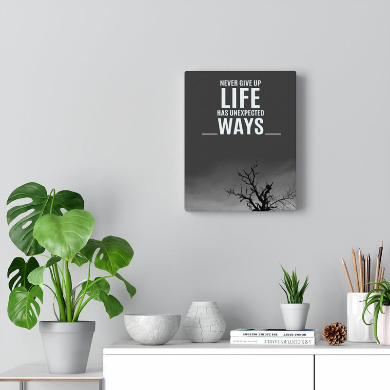 Never Give Up - Wrapped Canvas Print