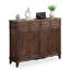 Banc de rangement pour chaussures en bois massif café foncé-95520856