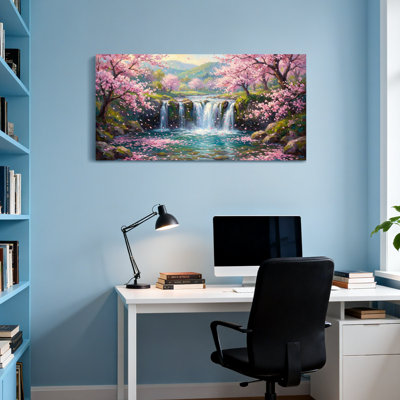 Scenic &Cityscapes Cherry Blossom Waterfall Spring Landscape