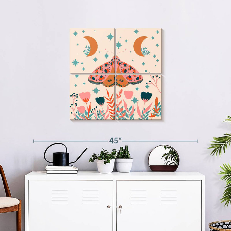 Brampt Moon And Moth, 26" H x 26" W