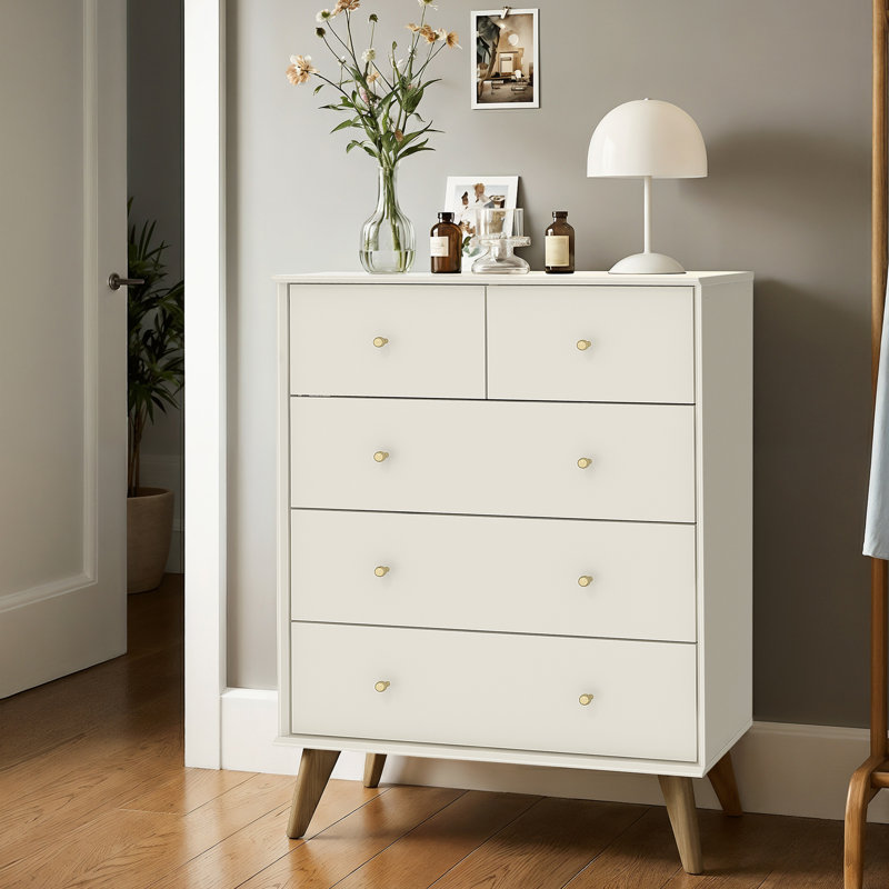 Abby 5 Drawer Chest, Ivory