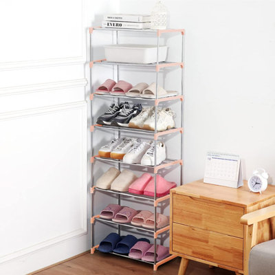 Small Shoe Rack, Narrow Stackable Shoe Shelf Organizer For Entryway, Doorway And Bedroom Closet
